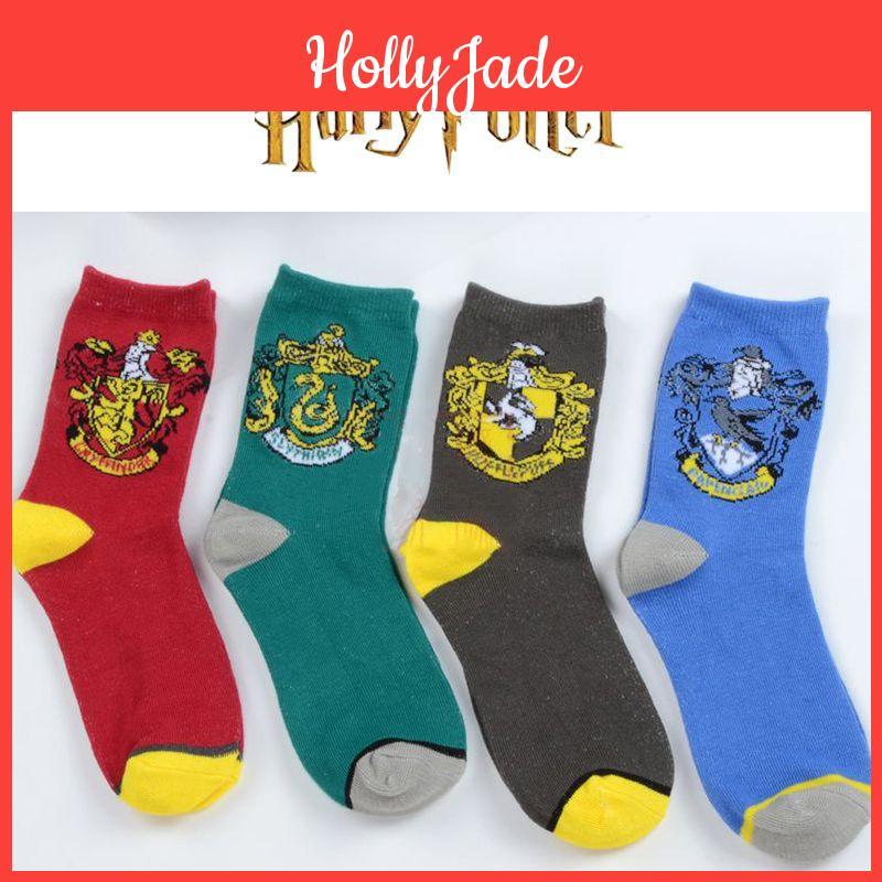 Calzini Lunghi Unisex Eleganti in Cotone a Maglia Harry Potter per Fan di Serpeverde Grifondoro