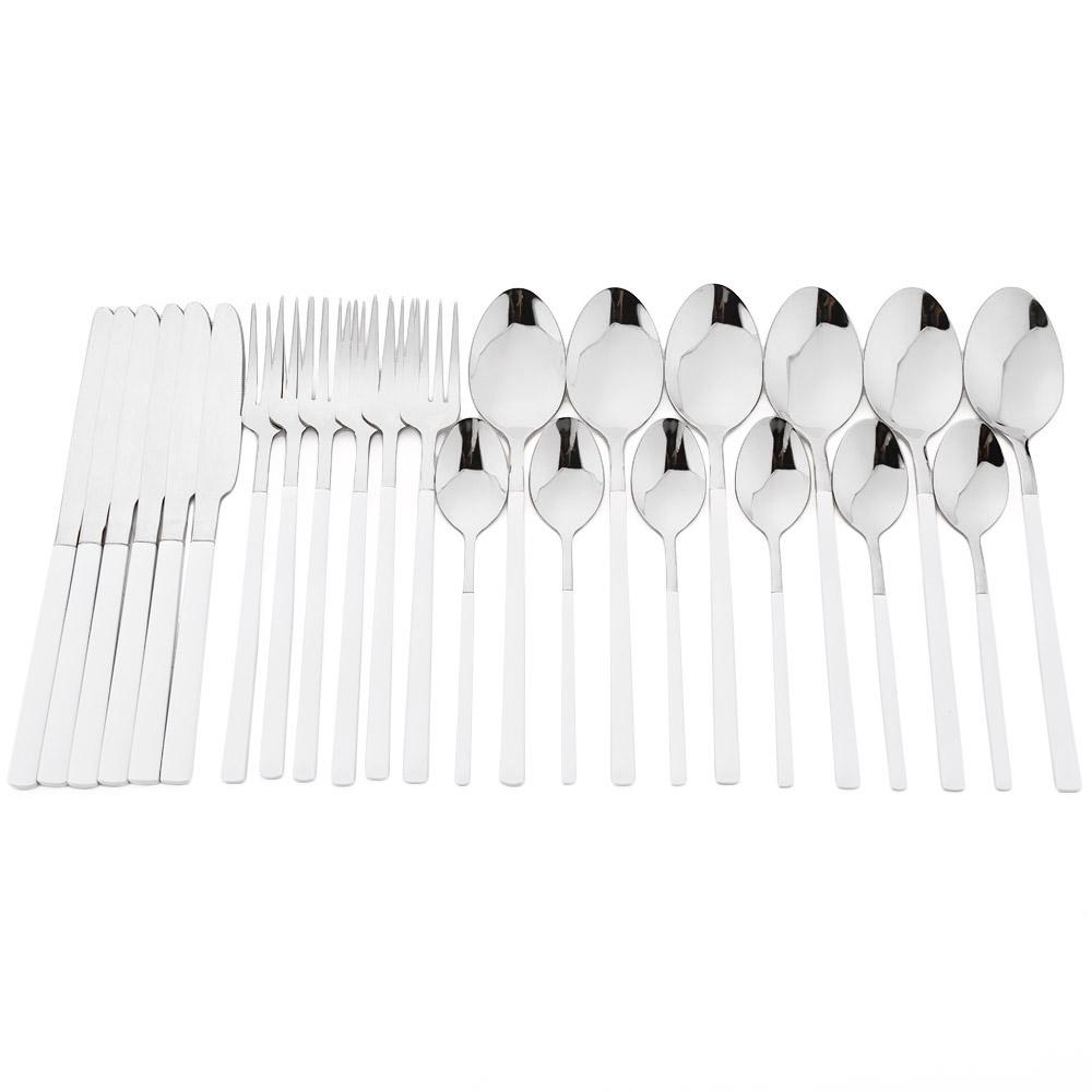 24pcs Rose Gold Tableware Cutlery Set Knife Fork Coffee Spoon Dinnerware Set Stainless Steel Flatware Western Kitchen Silverware