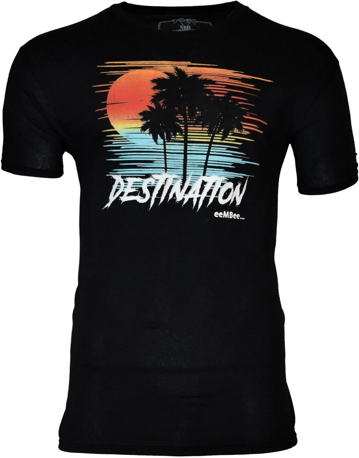 

Men s T-Shirt Sunset Bahama Palm Trees Destination by eeMBee 100% Cotton NEW XL