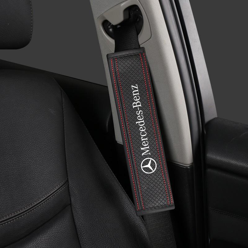 CRI12pcs New High-end Leather Car Seat Belt Cover Shoulder Pad Neck Protection For Mercedes Benz CLC Class W204 W203 W205 W463 W176