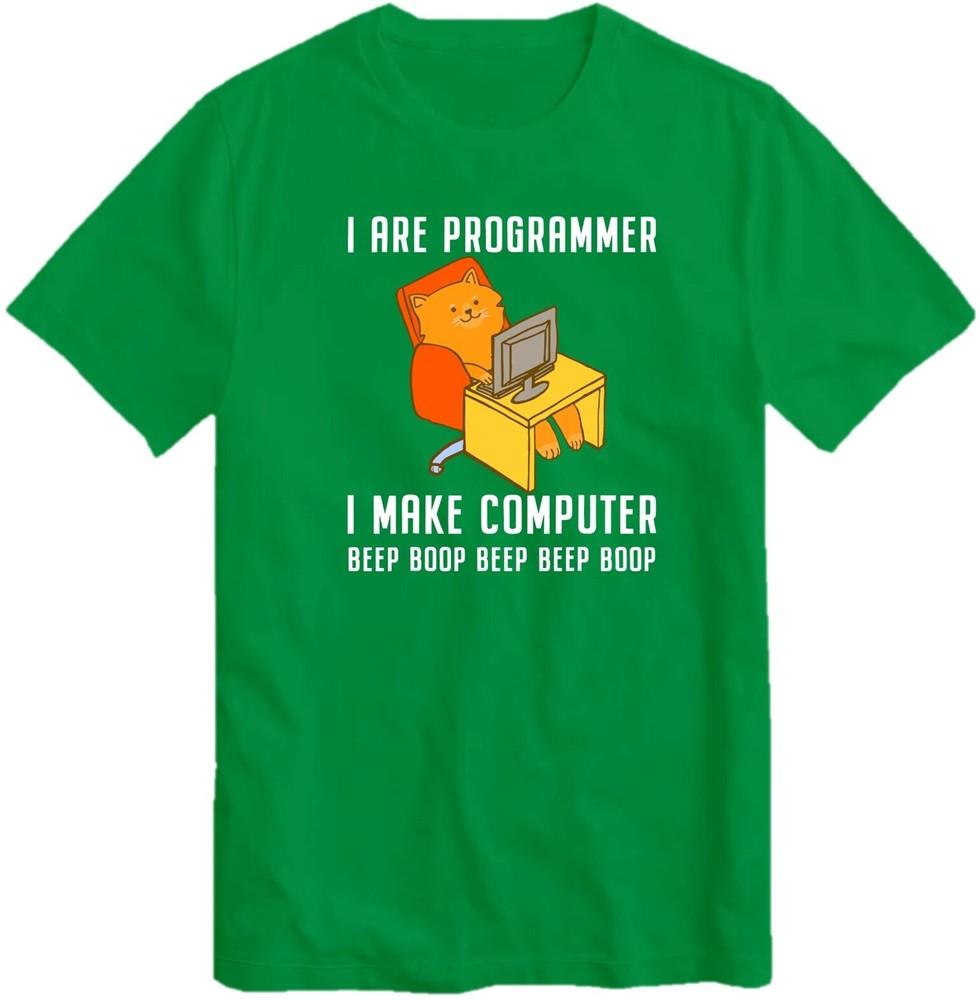 I Are Programmer Programming Coding Nerd Cat Tshirt I Make Computer Beep Top S