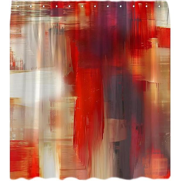 Abstract Orange Shower Curtain Burnt Orange Brown Oil Painting Watercolor Grunge Art Decor Bathroom Curtain Set with Hook