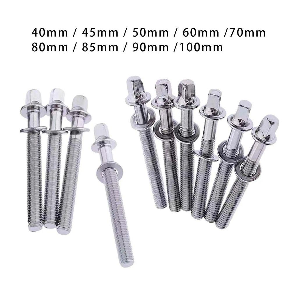 6Pcs with Washers Drum Tension Rods M5 Drum Tight Screw New Drum Lug Bolts for Jazz Drums Repair