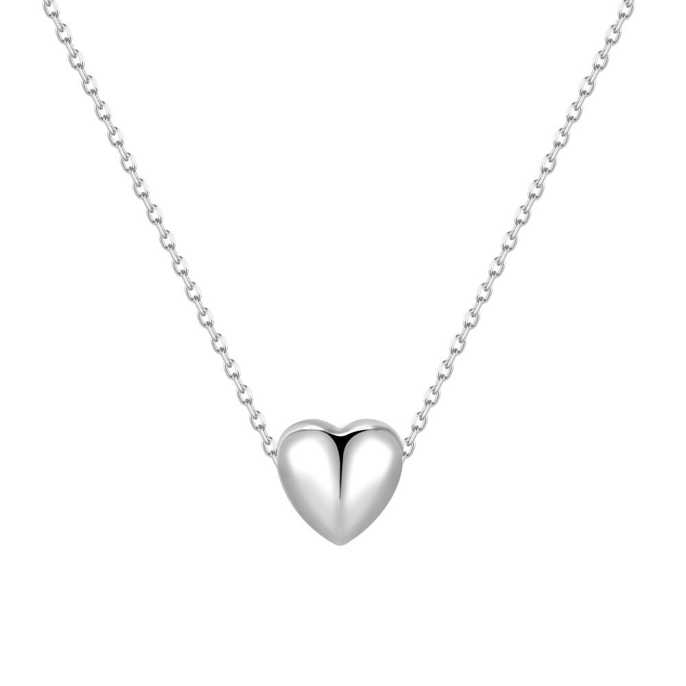 Heart Pendant S925 Sterling Silver Necklace - European & American Simple Style 925 Silver