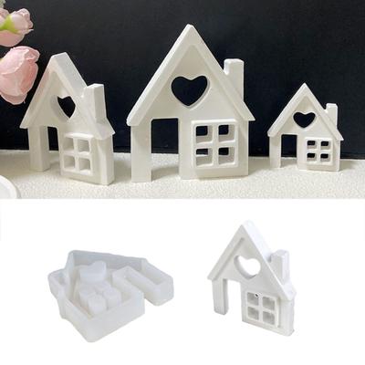 Maison avec Cheminée Moule à Bougie Fait Main Maison Moule en Silicone Résine Moule Moule pour Fabrication de Bougies Parfumées pour Décoration DIY