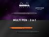 Rhodia Script Limited Edition Multi-Pen Aubergine 0.5mm Oil-Based Ballpoint Pen Black and Red 0.5mm Mechanical Pencil Aluminum Hairline Finish Rotary