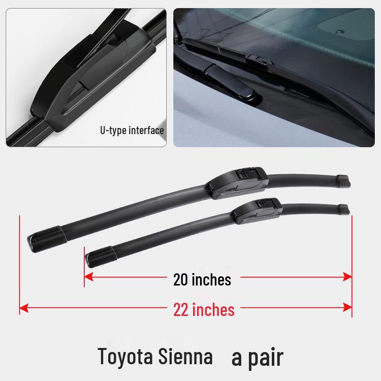Sienna Special Boneless Wiper Rubber Strips & Original Car Wiper Blades