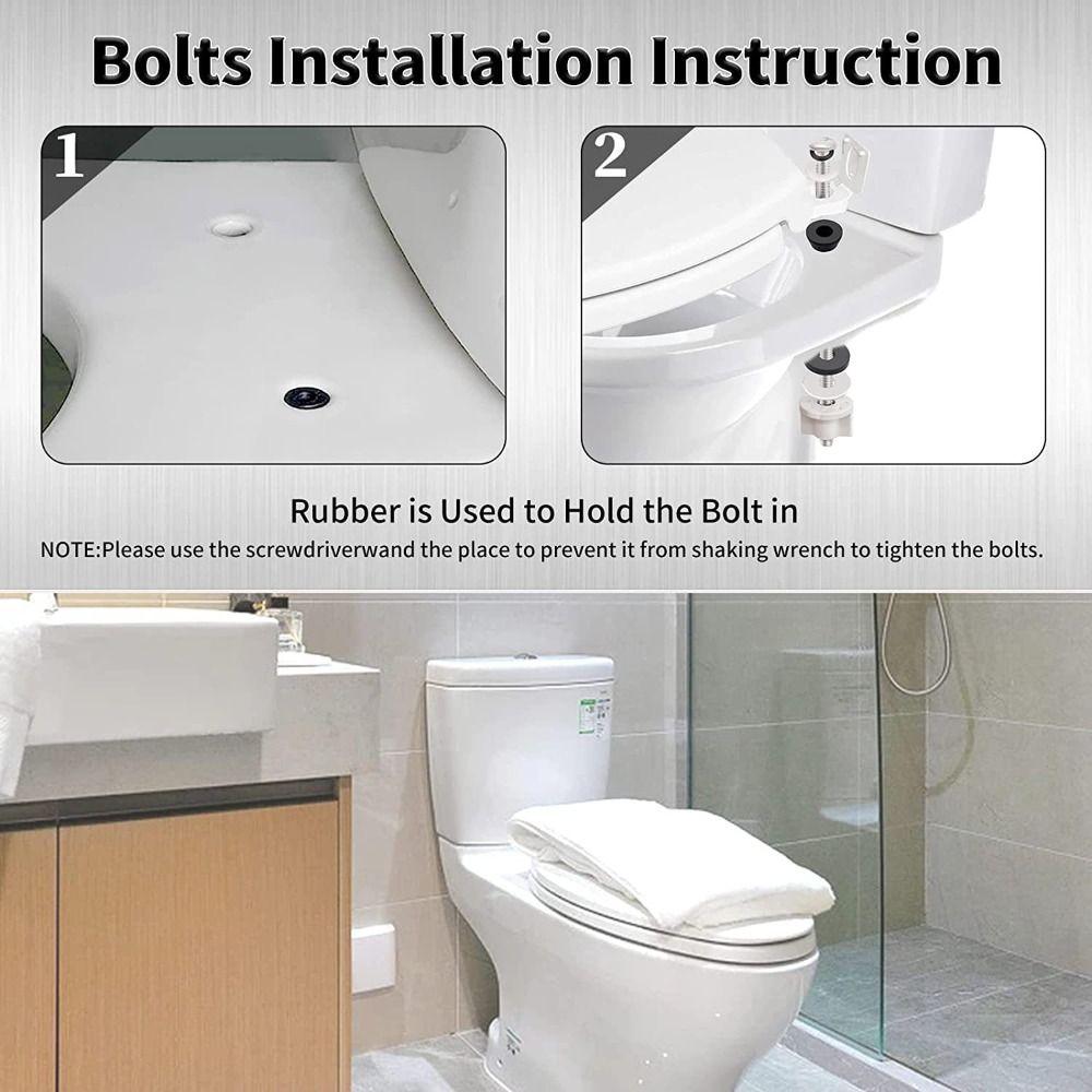 2PCS Waterproof Toilet Seat Fasteners Top-mounted Toilet Seat Hinge Bathroom Maintenance