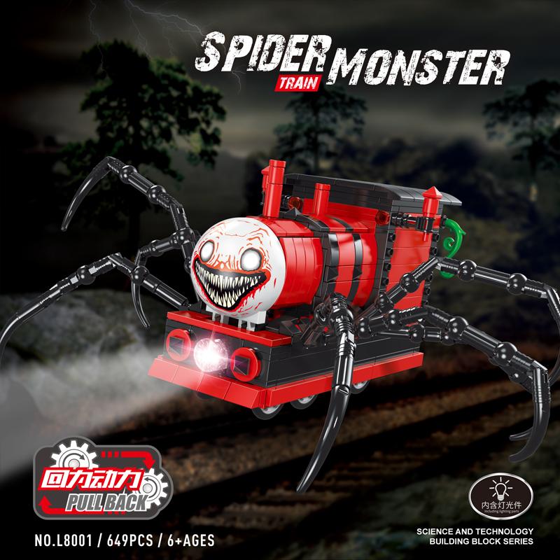 Bausteine Monster Spinne Zug Tier mit Lichter MOC Modell Ziegel Spielzeug Kinder Erwachsene für Geschenk
