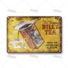 Vintage Coffee Metal Tin Sign Decorative Plate Retro Tea Time Metal Poster Home Bar Cafe Indutrial Decor Old Wall Metal Signs