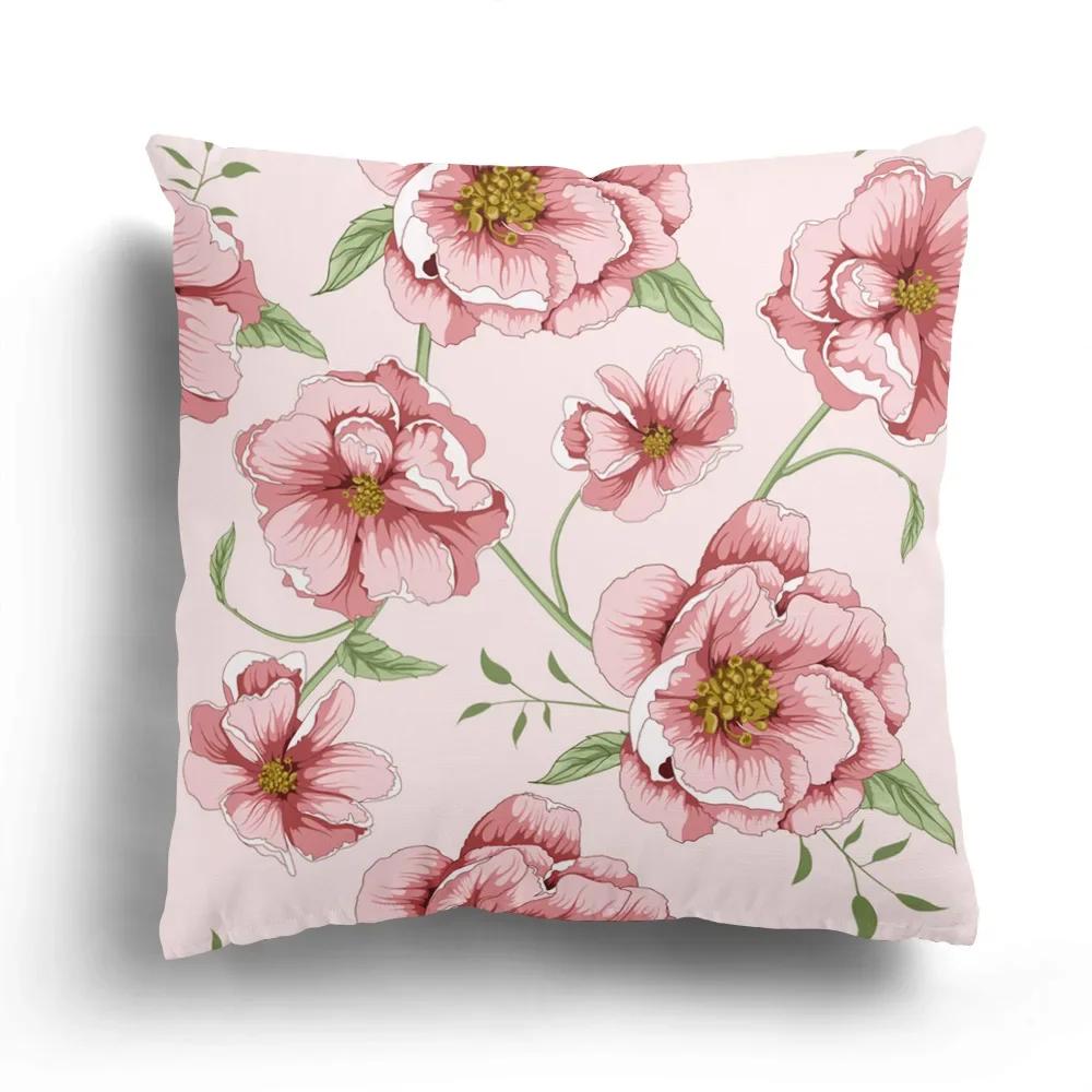 

Зеленый Растение Цветочный Принт Узор Наволочка для Подушки для Дома Гостиной Дивана Спальни Декоративная Наволочка 66x66cm