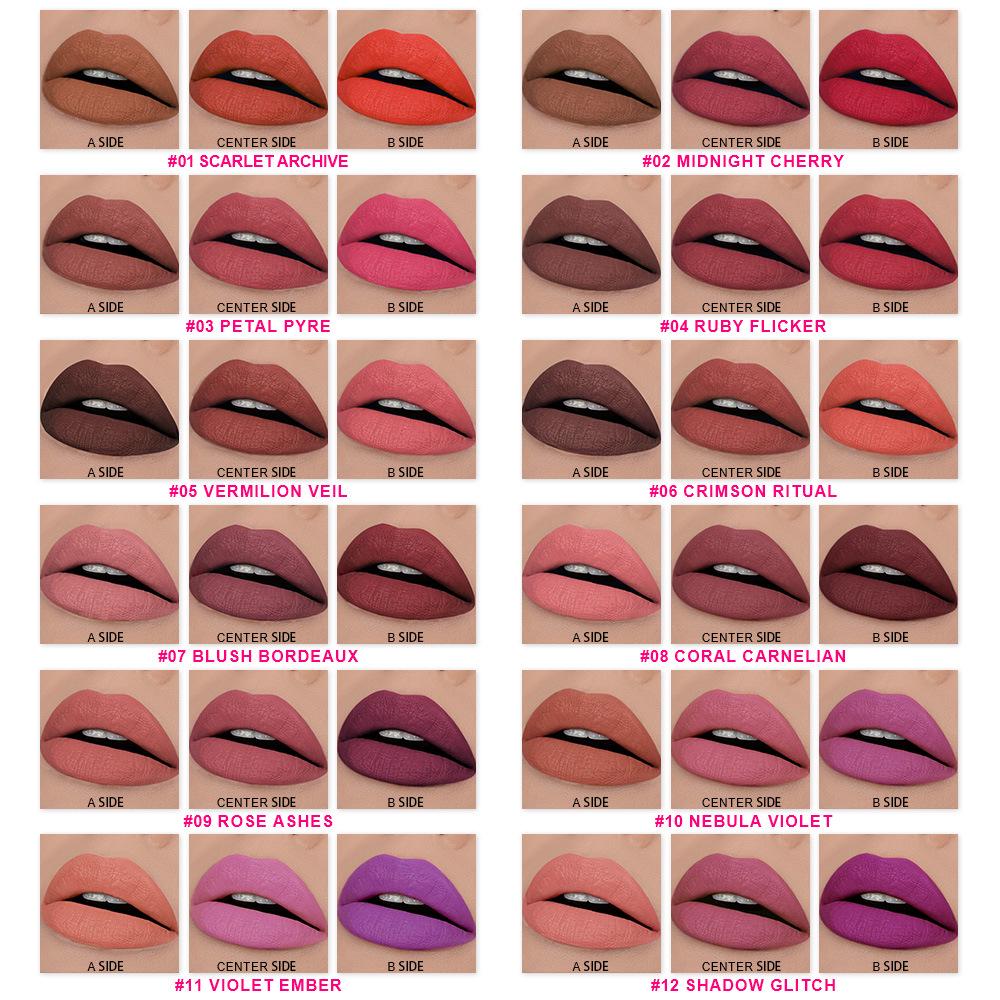 Personalized Waterproof Matte Lipstick Duo - Long-Lasting, Color-Locking, No Logo