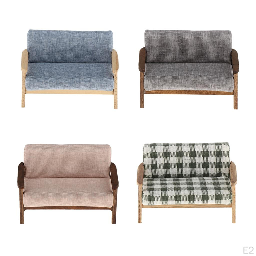1 12 Miniature Dollhouse Sofa - Dolls House Furniture Couch Loveseat