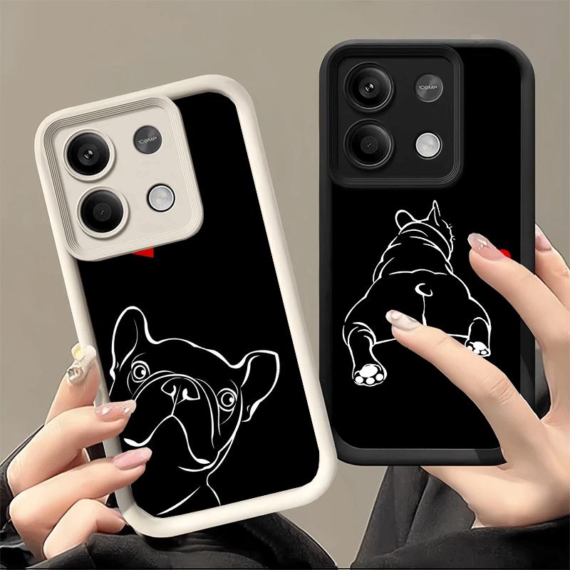 French Bulldog Black Desgin Soft Phone Case for Xiaomi Redmi Note 15 14 13 12 11 Pro Plus 10S 11S 4G 11T 5G Shell Silicone Funda