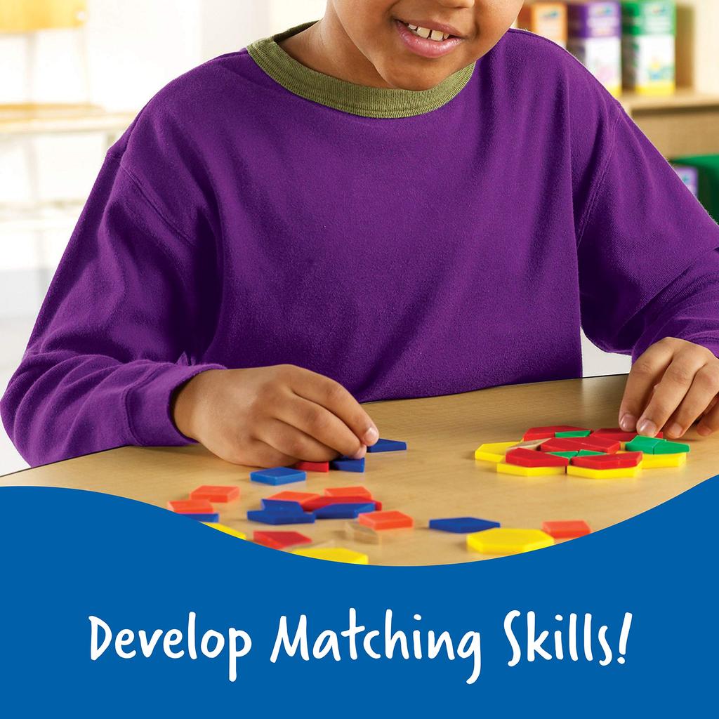 Learning Resources Pattern Blocks, 250-Piece Math Blocks, Authentic LER0134