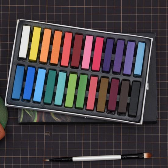 Yousheng 6/12/24/36 Colors Soft Pastels Set Colored Dry Square Chalk Pastels for Drawing Blending Layering Shading Pastels Art Supplies