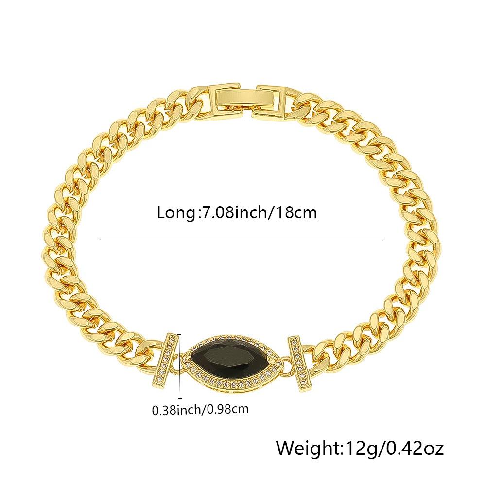 Inlaid Zircon Geometric Oval Zircon Pendant High Color Retention Copper Plated Real Gold European and American Style Elegant Light Luxury Bracelet