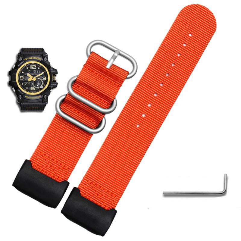 Nylonowy Pasek do Zegarka Dla Casio G-SHOCK Modyfikowany Mały Mud King GG-1000 GWG-100 GSG-100 Płócienny Pasek do Zegarka Czarny Khaki Bransoleta