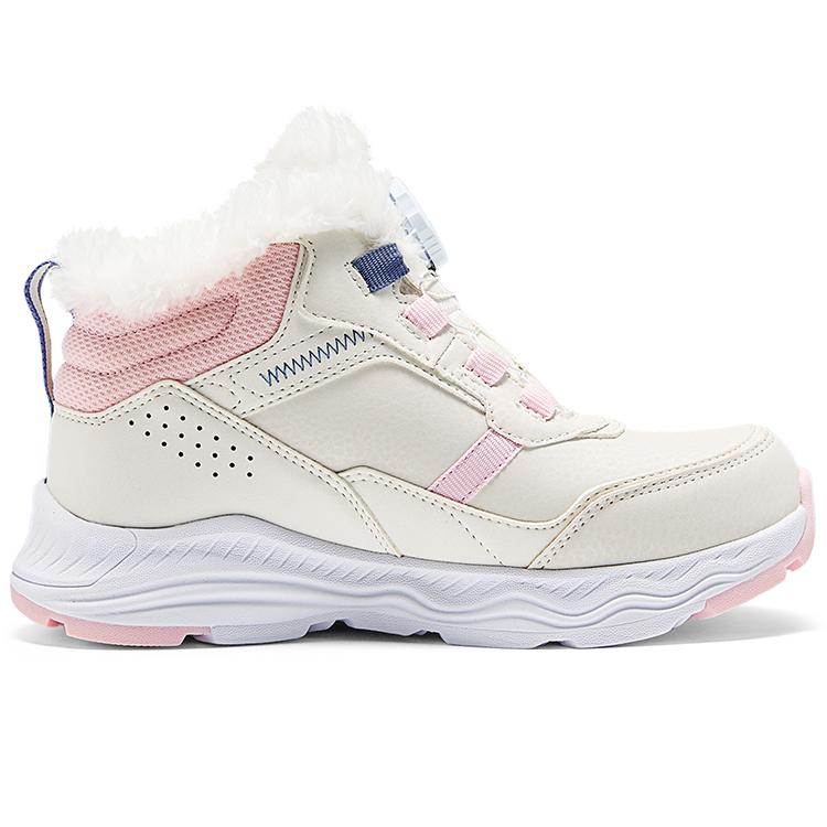 Skechers Kids Comfortable Soft Versatile Knob Fleece Warm Wear-Resistant Non-Slip Mid-Top Boots Kids boots Pink 303467L-NTLP