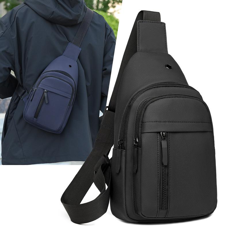 Trendy Fashion Versatile Multi-compartment Breast Bag Men's Business Commuter Messenger Bag Outdoor Sports and Leisure Shoulder Bag