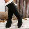 Winter Women's Mid-calf Boots Plush Warm Cotton Boots High Quality Suede Casual Boot Winter Womens Snow Boots Botas Largas Mujer