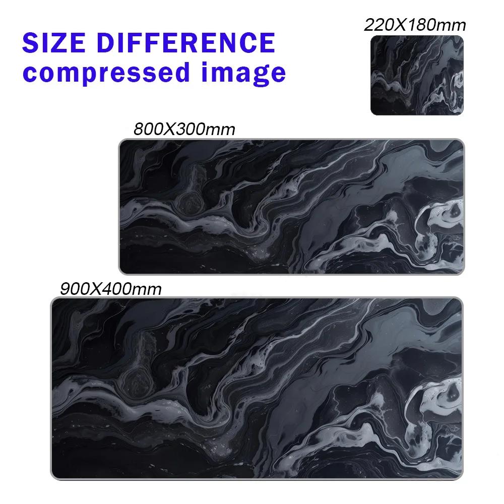 Linien-Flüssig-Mauspad Gaming-Zubehör Topografische Tischmatte Marmor Schwarz Teppich Grau 100x50cm Benutzerdefiniertes PC-Mauspad Schreibtischmatte