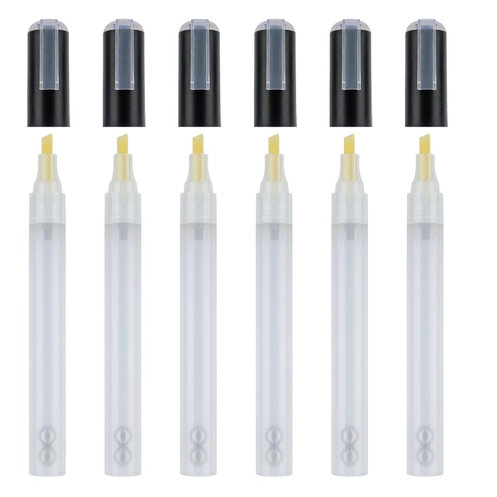 6Pcs Blank Refillable Paint Pen for Painting Graffiti Paper Drawing Scrapbooking