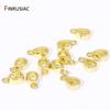 Wholesale 18K Gold Plated Brass Spacer Beads Oval Pendant Charms Connector Bail For DIY Jewelry Making Accessories