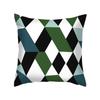 Light Luxury Green Short Plush Sofa Pillow Dark Green Geometric Pattern Pillow Bedside Cushion Cushion Pillow Cover