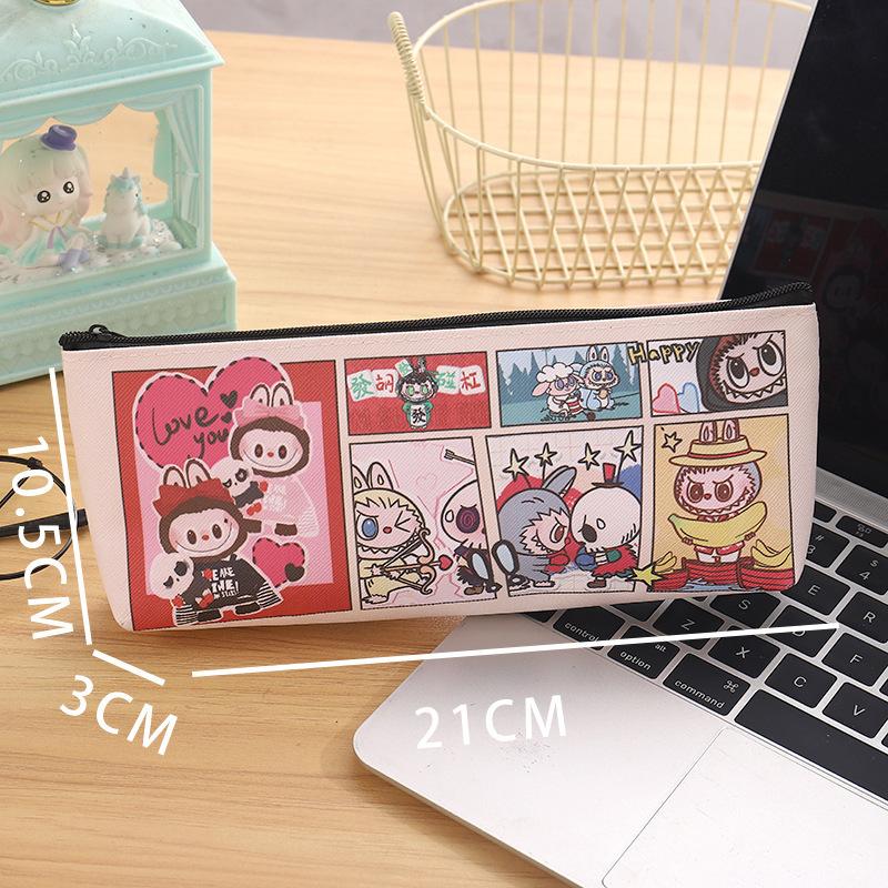 New Cartoon Children's Pencil Bag Pu Double-sided Full-printed Stationery Bag Large-capacity Student Storage Bag