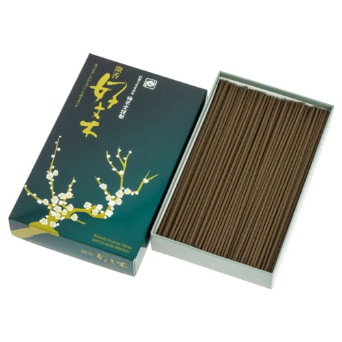 Baieido Incense, Lightly Fragranced Kobunki, Short, Flat, Loose Pack, Smoked (Green Box)