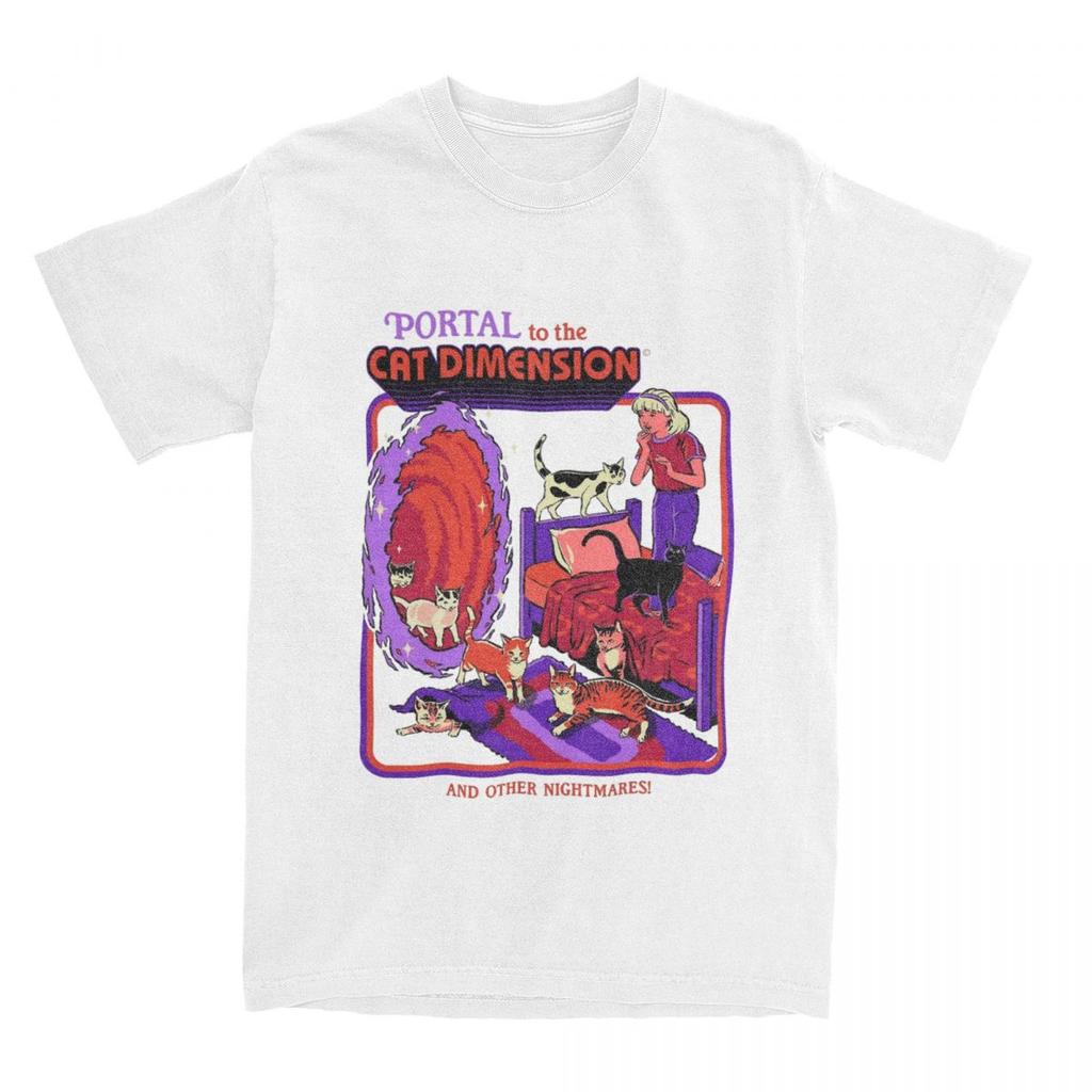 Katze Dimension T-Shirts Mode Streetwear Täglich Vintage Herren Damen Kurzarm Baumwolle Amüsant Stilvoll Niedlich Harajuku Unisex Oberteile