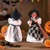 Halloween Retro Witch Scarecrow Decorations Realistic Witch with Broomstick Props Spooky Halloween Party Bar Haunted House Decor