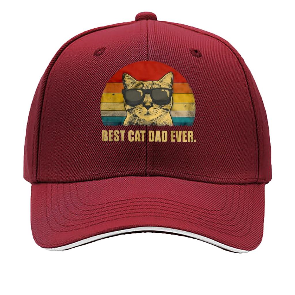 Retro Best Cat Dad Themed Design Hip Hop hat Fashion Outdoor Sports Sandwich Baseball Cap