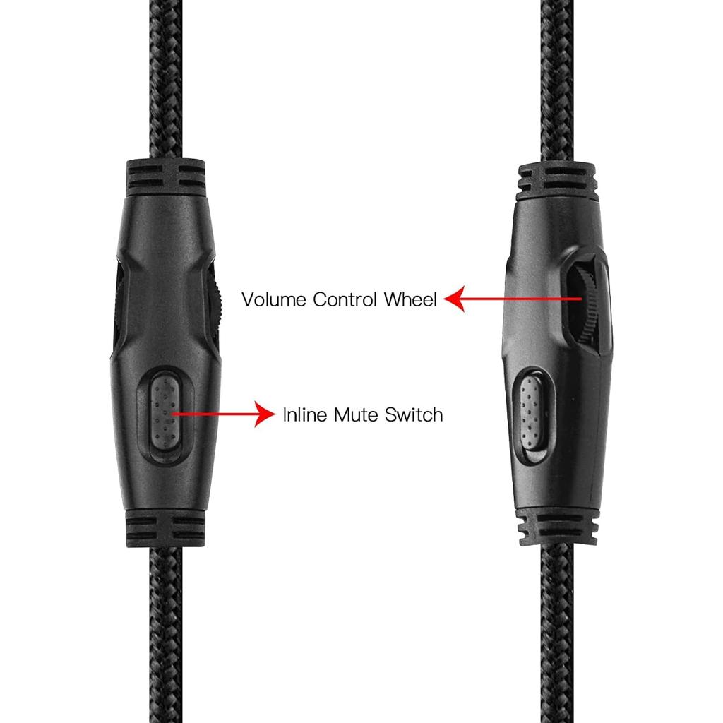 QKIIP Replacement Cable Cord Compatible with Kingston Hyperx Cloud Alpha and Cloud Mix Gaming Headset, Headset Audio 3.5mm Cable with Inline Mute &