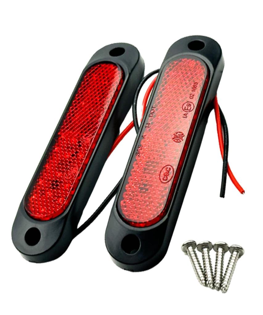 Htharros LED Reflektor Boční Obrysové Světlo Univerzální /24V Červené Sada 2 Malé Směrovky, Auta, Světelné Tygry, Nákladní Auta, Červené 2ks