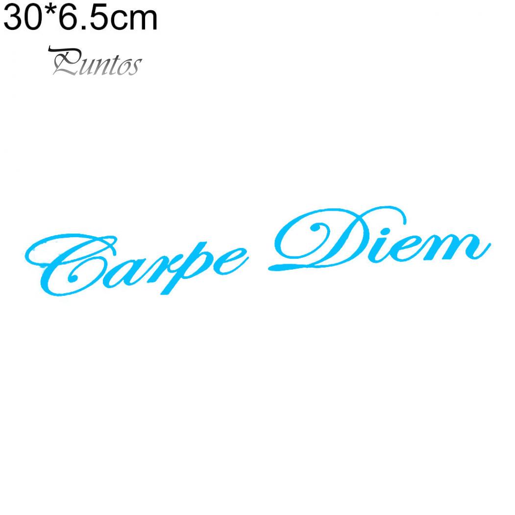 

Car life качественные буквы Carpe Diem дизайн наклейки на лобовое стекло автомобиля 30x6.5cm синий