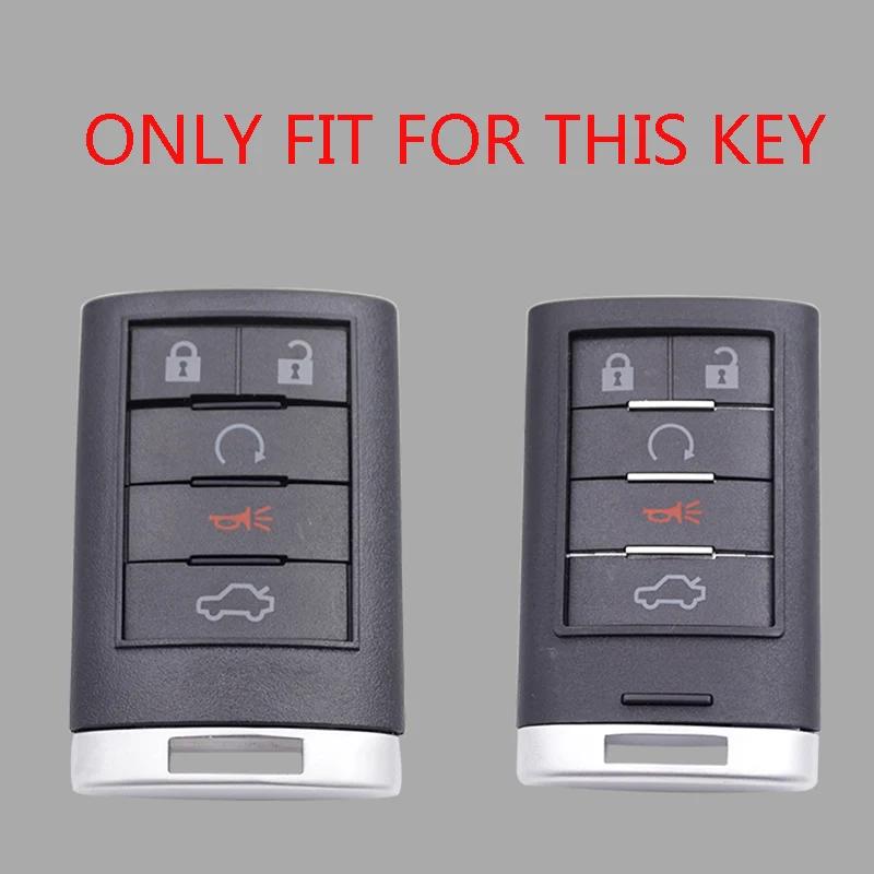 Silikon Autoschlüssel Hülle Case Schale Für Cadillac CTS XTS DTS SRX 2013-2014 ATS Escalade 5-Tasten Smart Key Zubehör