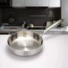 Non-stick Pan 304 Stainless Steel Uncoated Frying Pan With Ergonomic Handle Household Wok Cookware for Eggs Steak  Pancakes