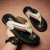 Summer New Shoes for Men Genuine Leather Slippers Fashion Casual Flip-flops Street Cool Beach Shoes