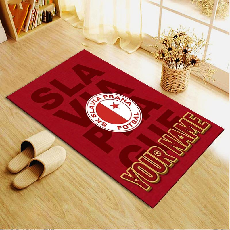 Custom Name SK Slavia Praha Carpet Rug for Living Room Bedroom Home Sofa Decoration,Kids play Non-slip Floor Mat