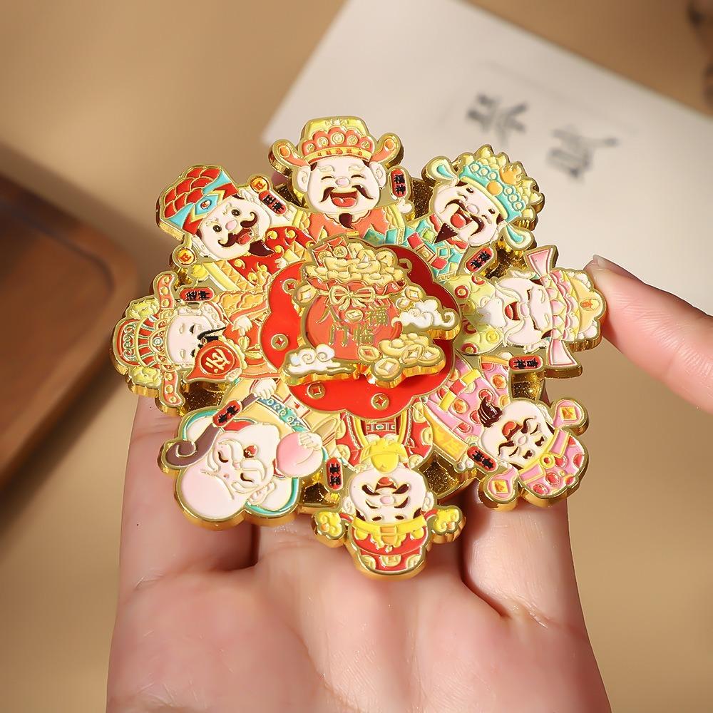 Cartoon New Year Magnetic Sticker God of Wealth Chinese Refrigerator Sticker  Celebration Party