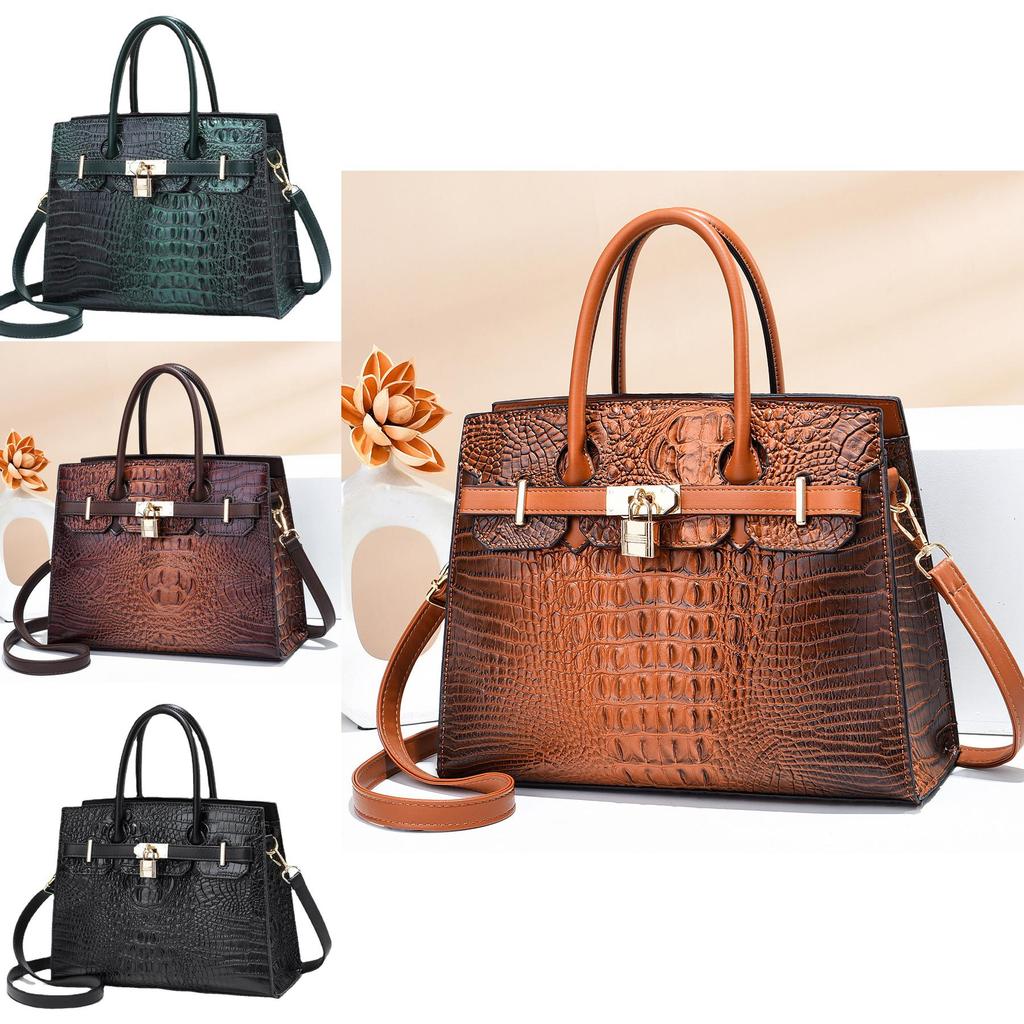 Borsa a Tote Elegante di Grande Capacità con Fantasia Coccodrillo Per l'Uso Quotidiano alla Moda