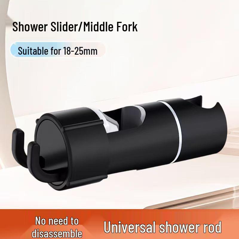 Adjustable No-Drill Shower Head Holder with Hook Bracket