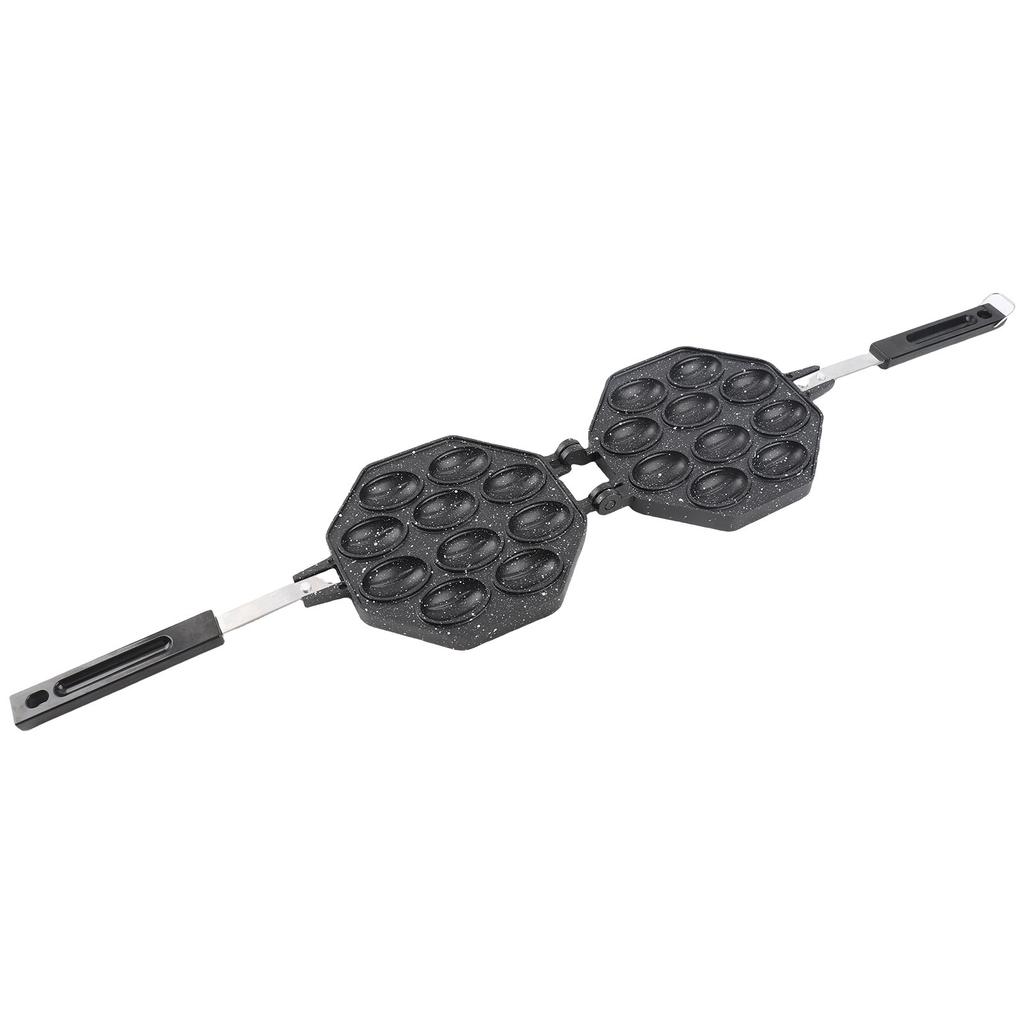 Egg Waffle Pan Aluminum Alloy Anti Stick Anti Scald Handle Bubble Waffle Maker for Home Commercial Use