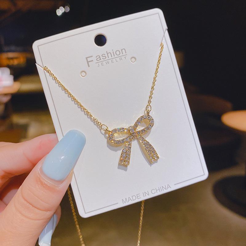 2024 Bow Tie Necklace Women’s Clavicle Chain - Light Luxury Design, Cold Aesthetic, Versatile Style