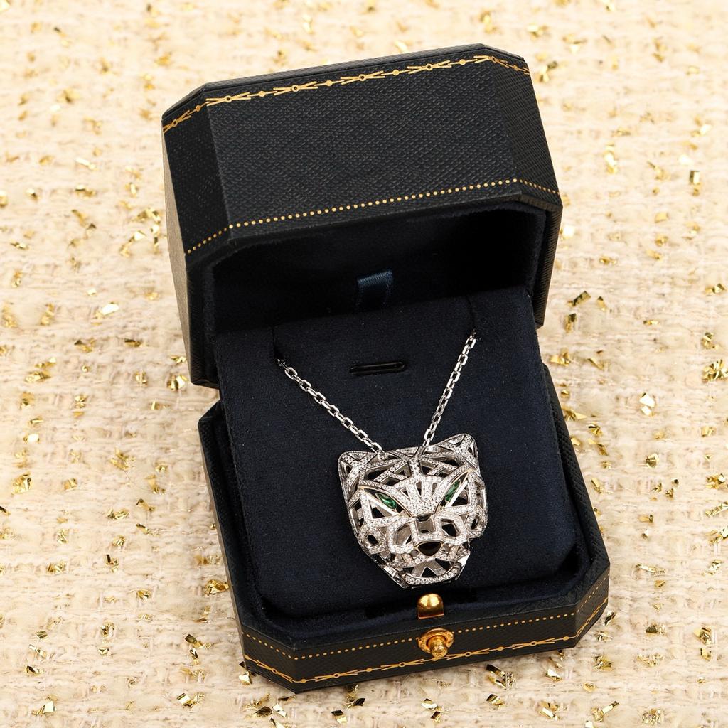Latest Hot Brand Vintage Women's Necklace Luxury Jewelry For Women Pure 925 Silver Leopard Designer Pendant Long Chain Necklaces