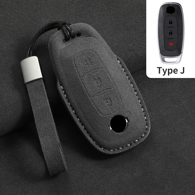 3 Buttons Suede Car Remote Key Case Cover Shell for Nissan Teana Qashqai X-Trail Kicks Tiida Car Key Anti-Scratch Cover Shell