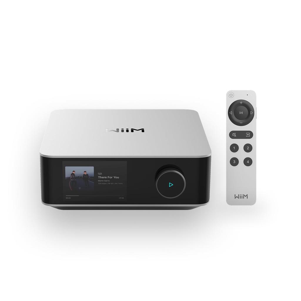 [Direct Import] WiiM Amp Ultra with Two Voice Remotes 100W Streaming Amplifier with ESS ES9039Q2M DAC and TI TPA3255 Dual Amplifier RoomFit EQ &