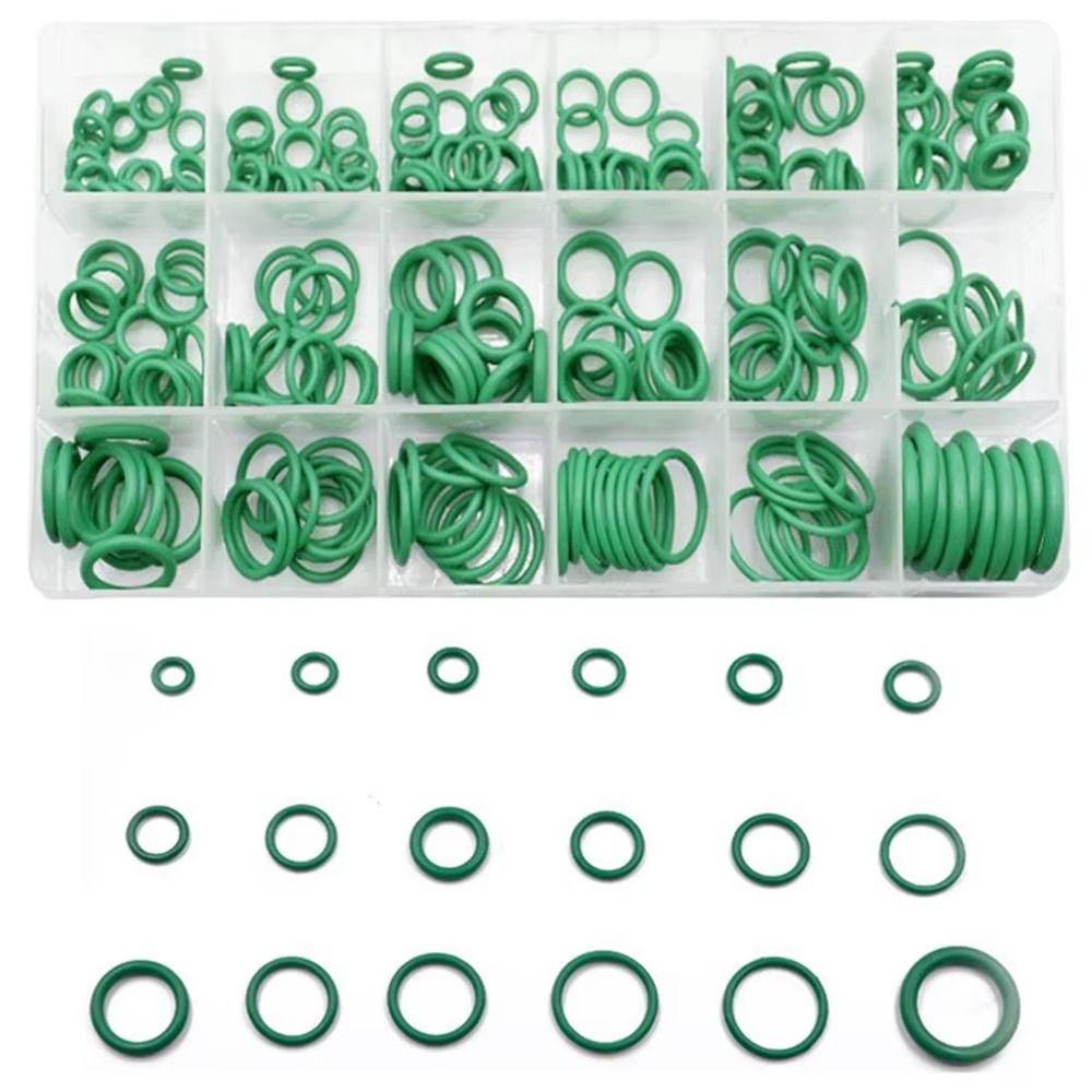 270Pcs Rubber Rings Sealing Ring Kit Purple Green HNBR Material Car Air Conditioning O Rings 18 Sizes Universal